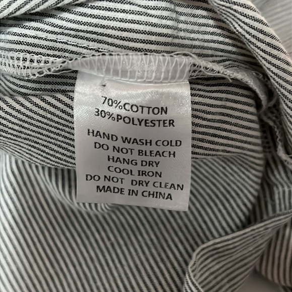 Mod Ref Striped Shirt Dress w/ Pockets & Side Slits - Picture 5 of 6